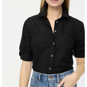 J. Crew Black Button-Up Blouse
